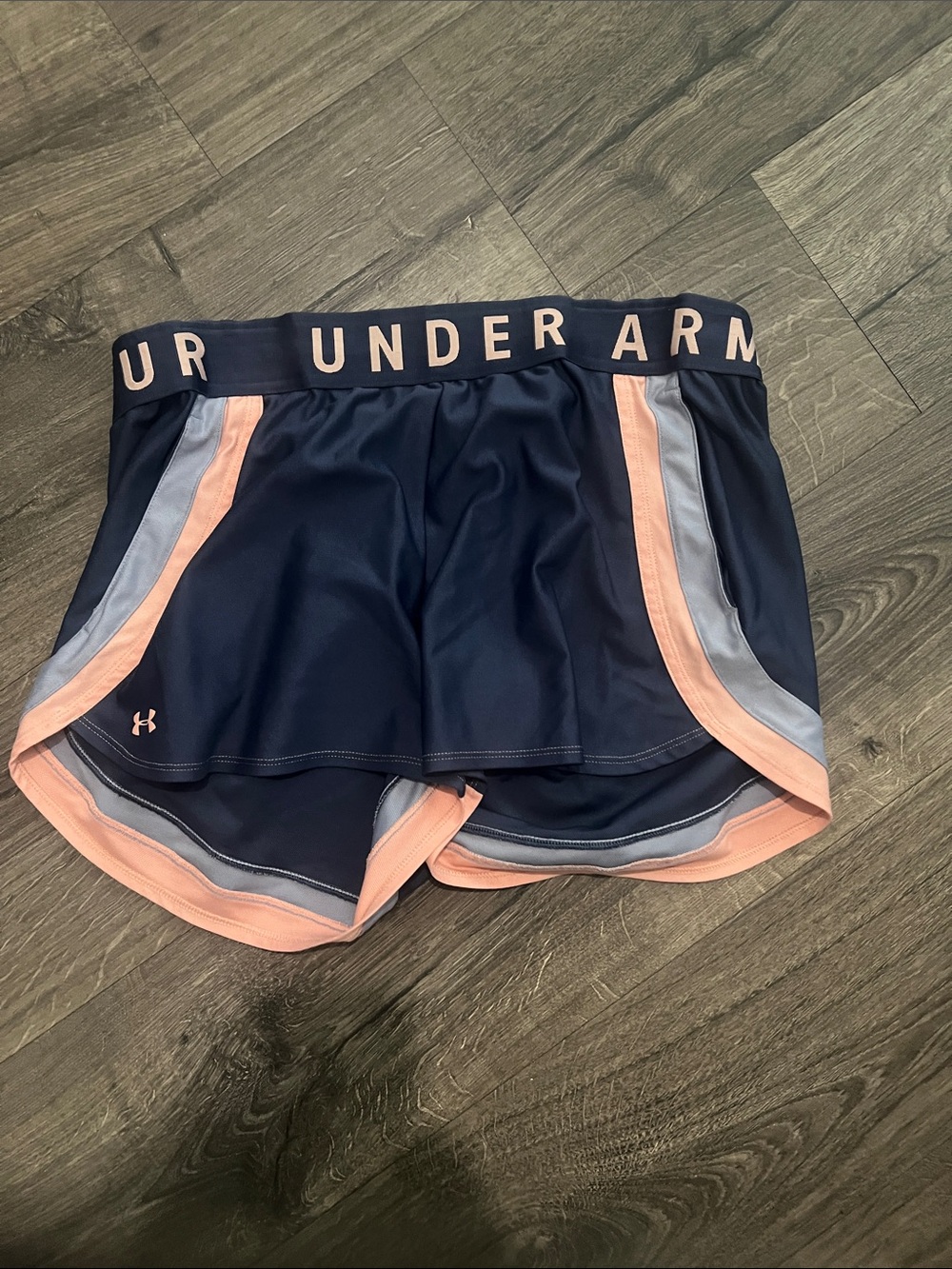 Under Armour Navy Athletic Shorts with Pink Trim